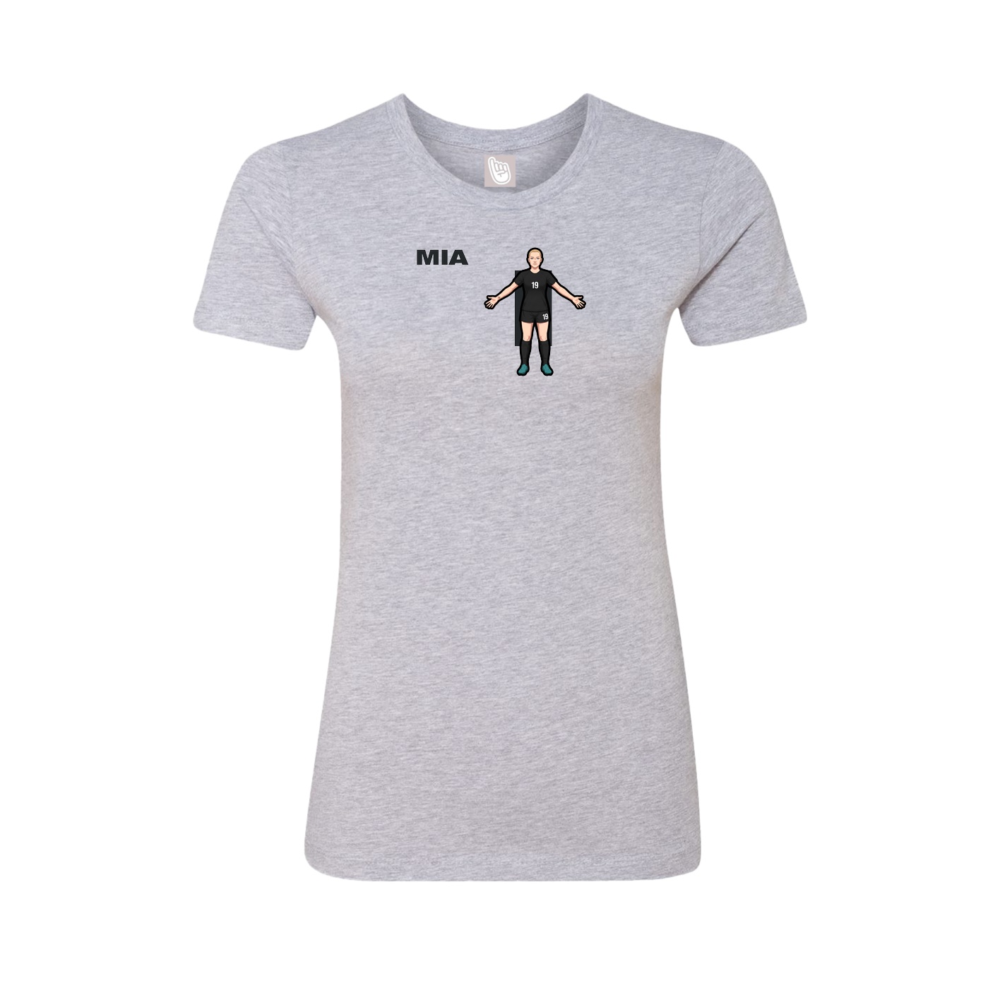 Fitted Women's Tee — Player Name in Grey