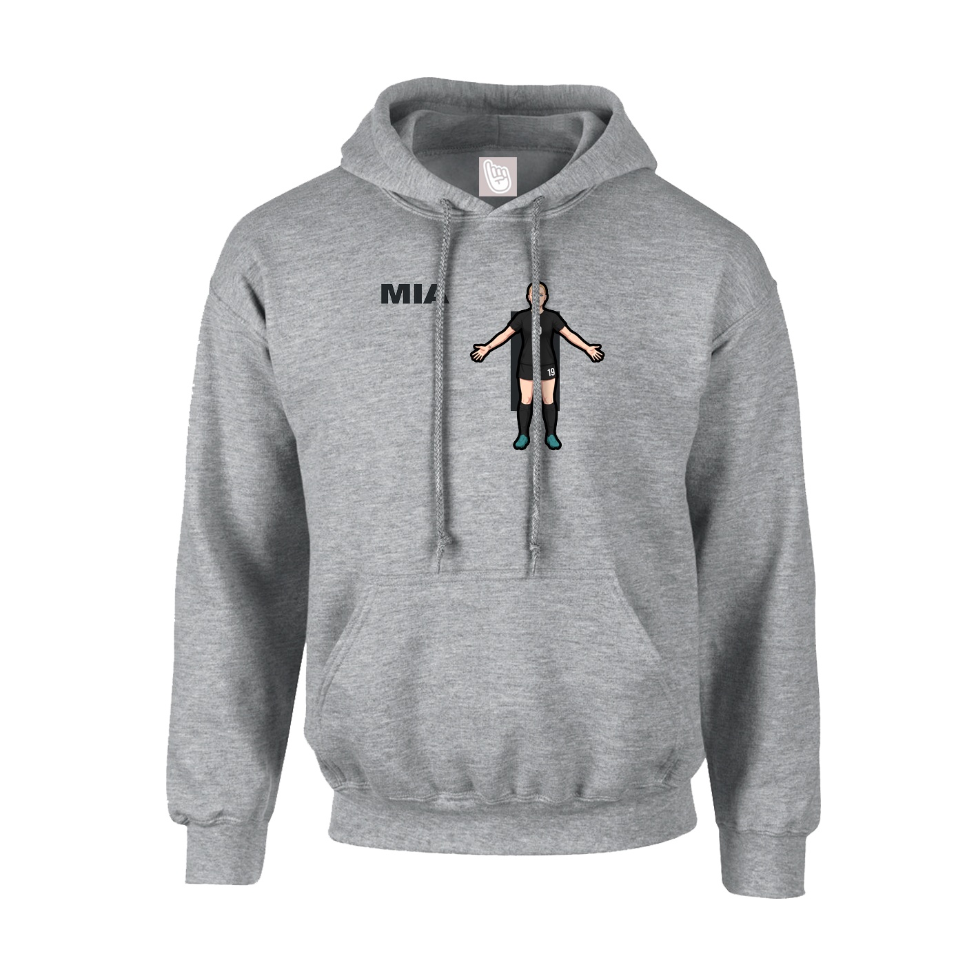 Youth Hoodie — Player Name in Grey