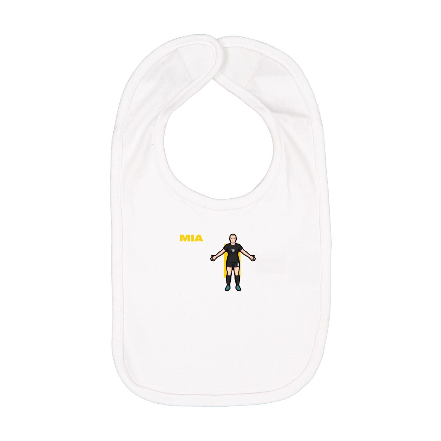 Infant Bib — Player Name in White