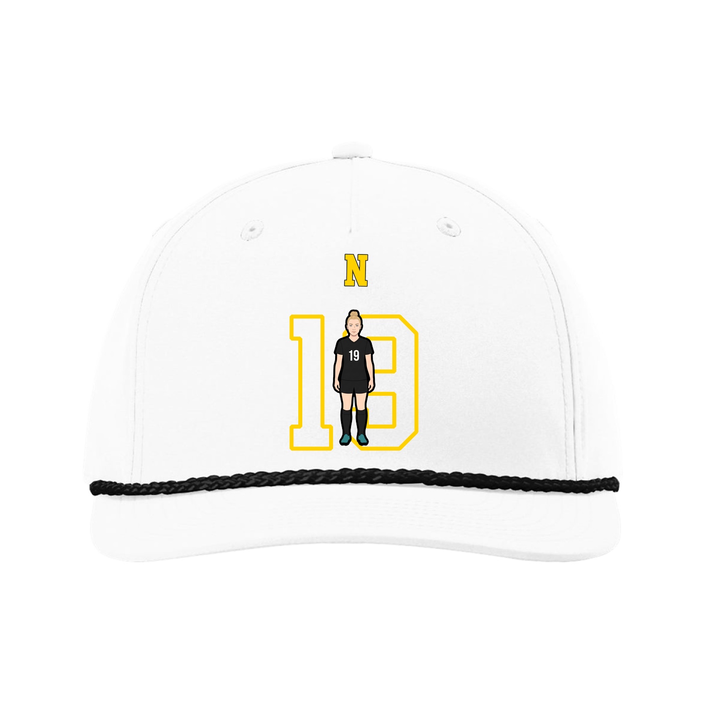 Five-Panel Classic Rope Cap — Shirsey Arch in White