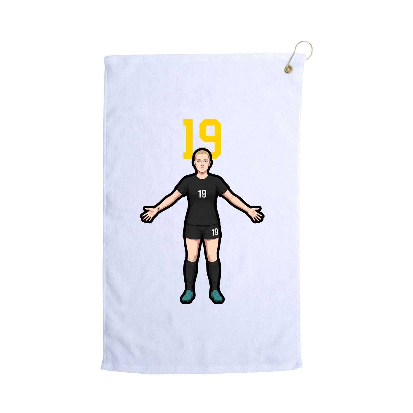 Golf Towel — Number Top in White