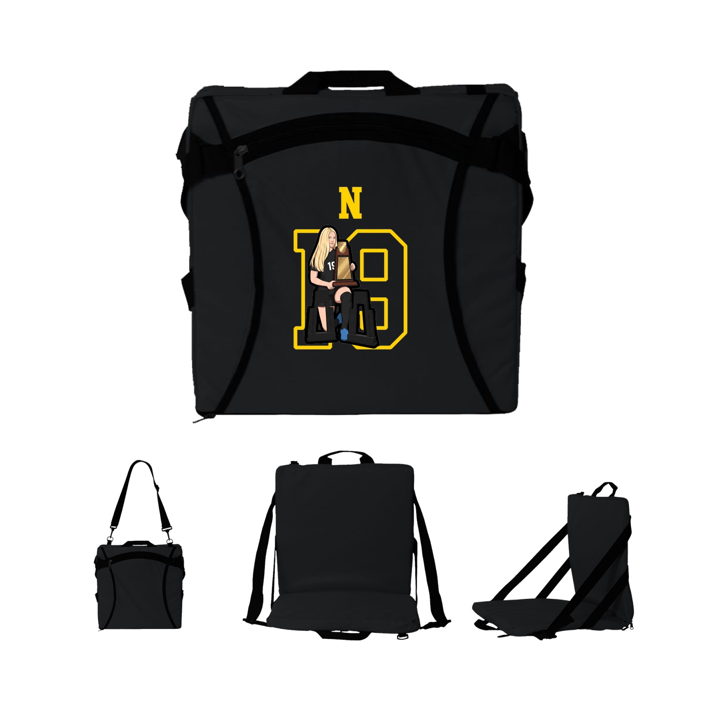 Folding Stadium Seat — Shirsey in Black