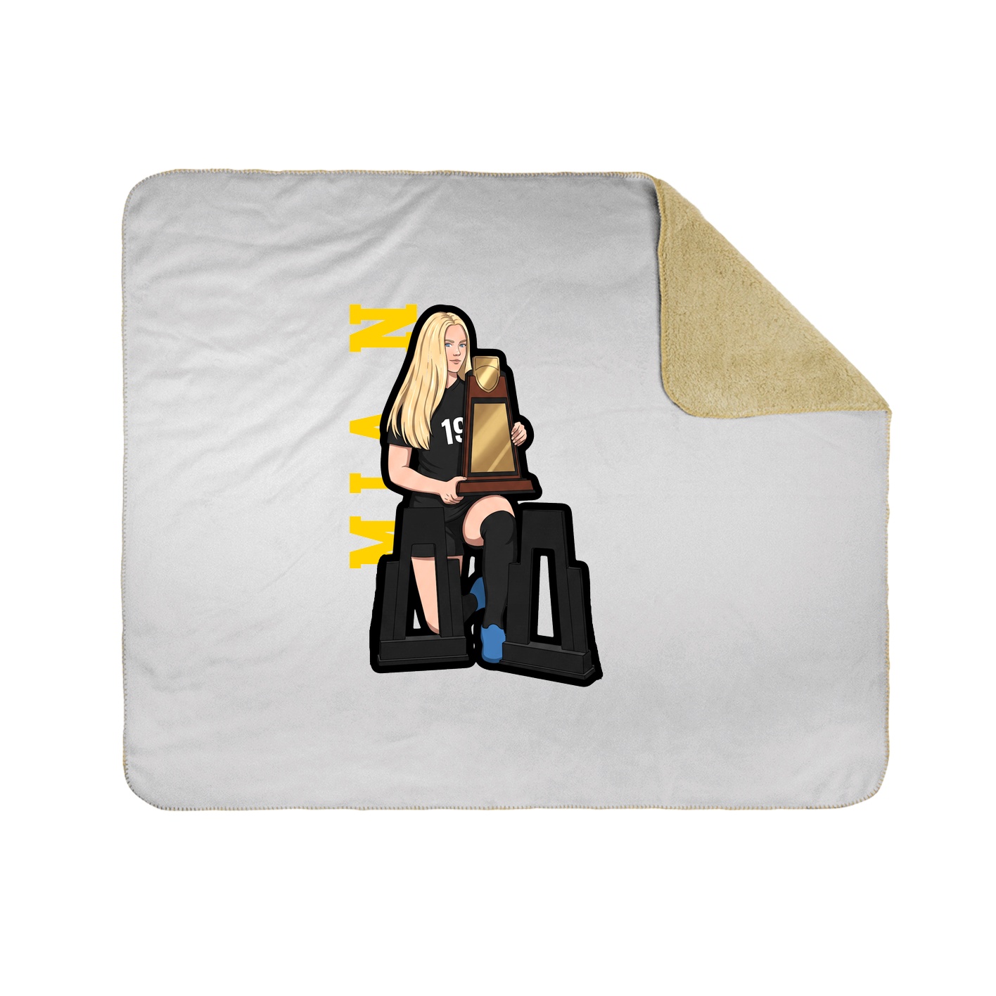 Throw Blanket — Name Vertical in White
