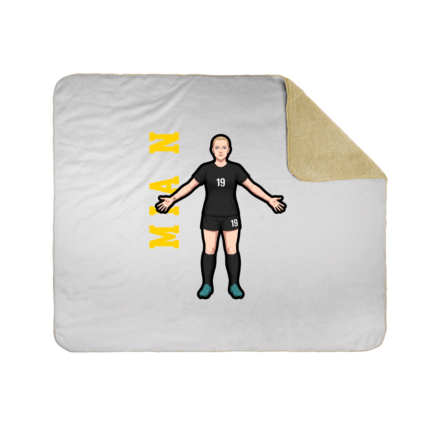 Throw Blanket — Name Vertical in White