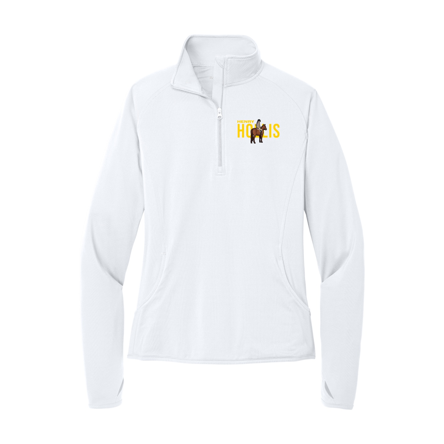 Women's Q-Zip Pullover — Player Name in White