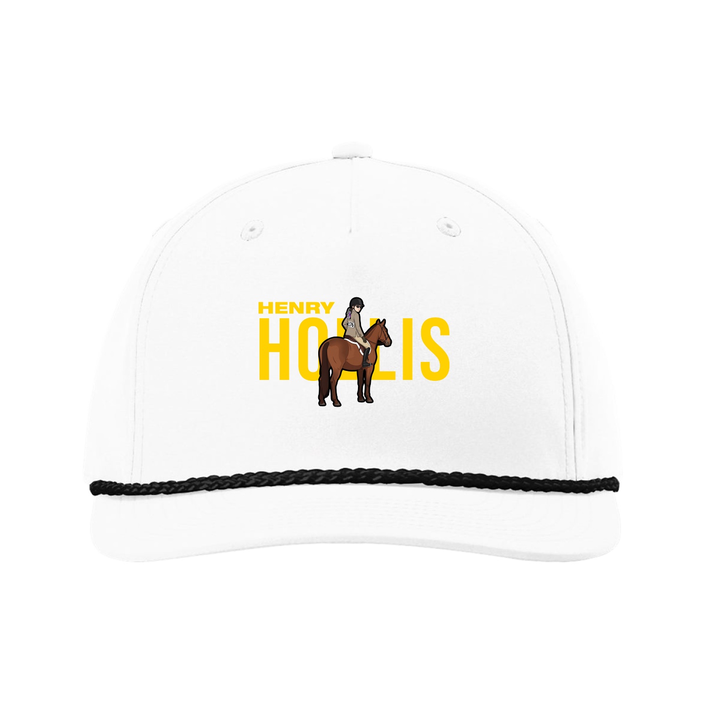 Five-Panel Classic Rope Cap — Player Name in White