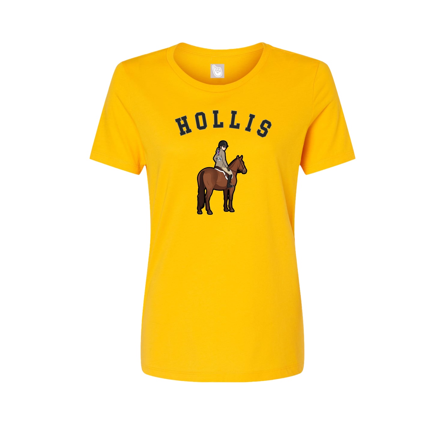 Fitted Women's Tee — Shirsey Arch in Gold