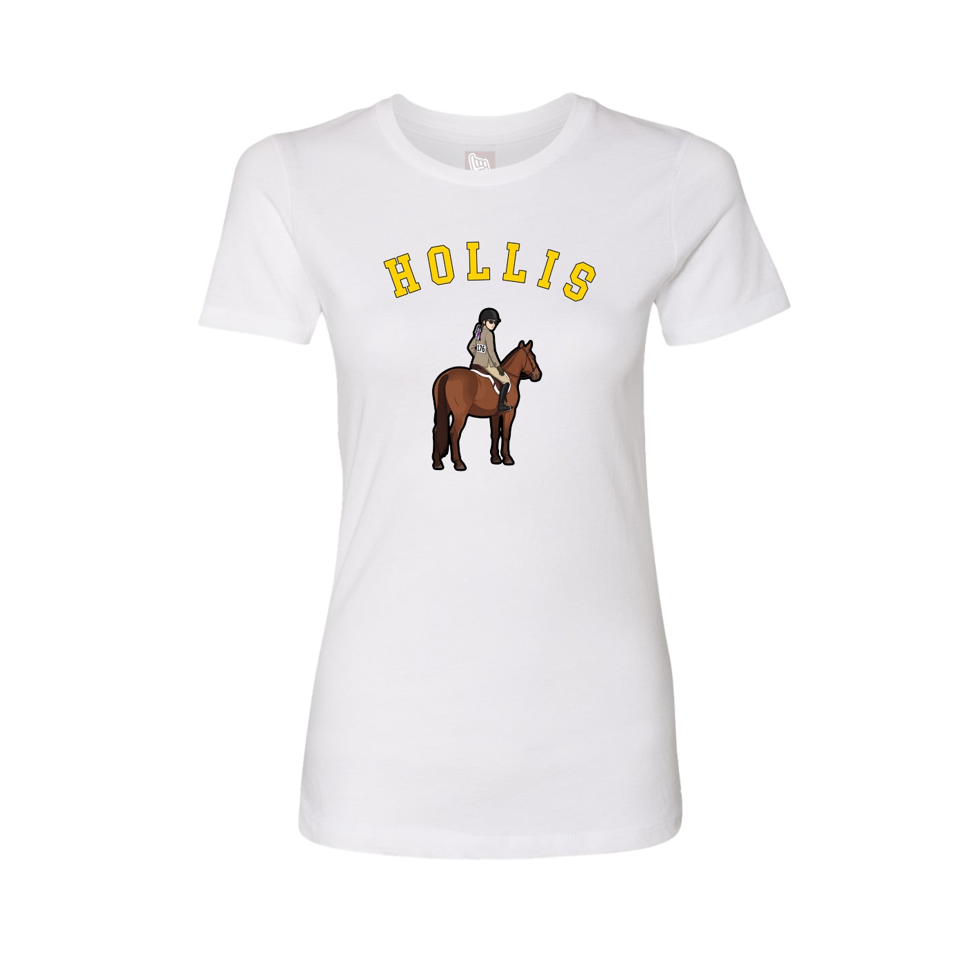 Fitted Women's Tee — Shirsey Arch in White