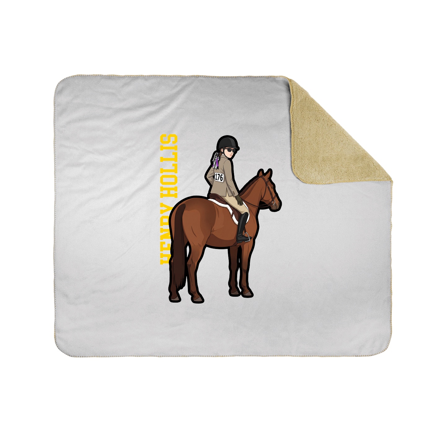 Throw Blanket — Name Vertical in White