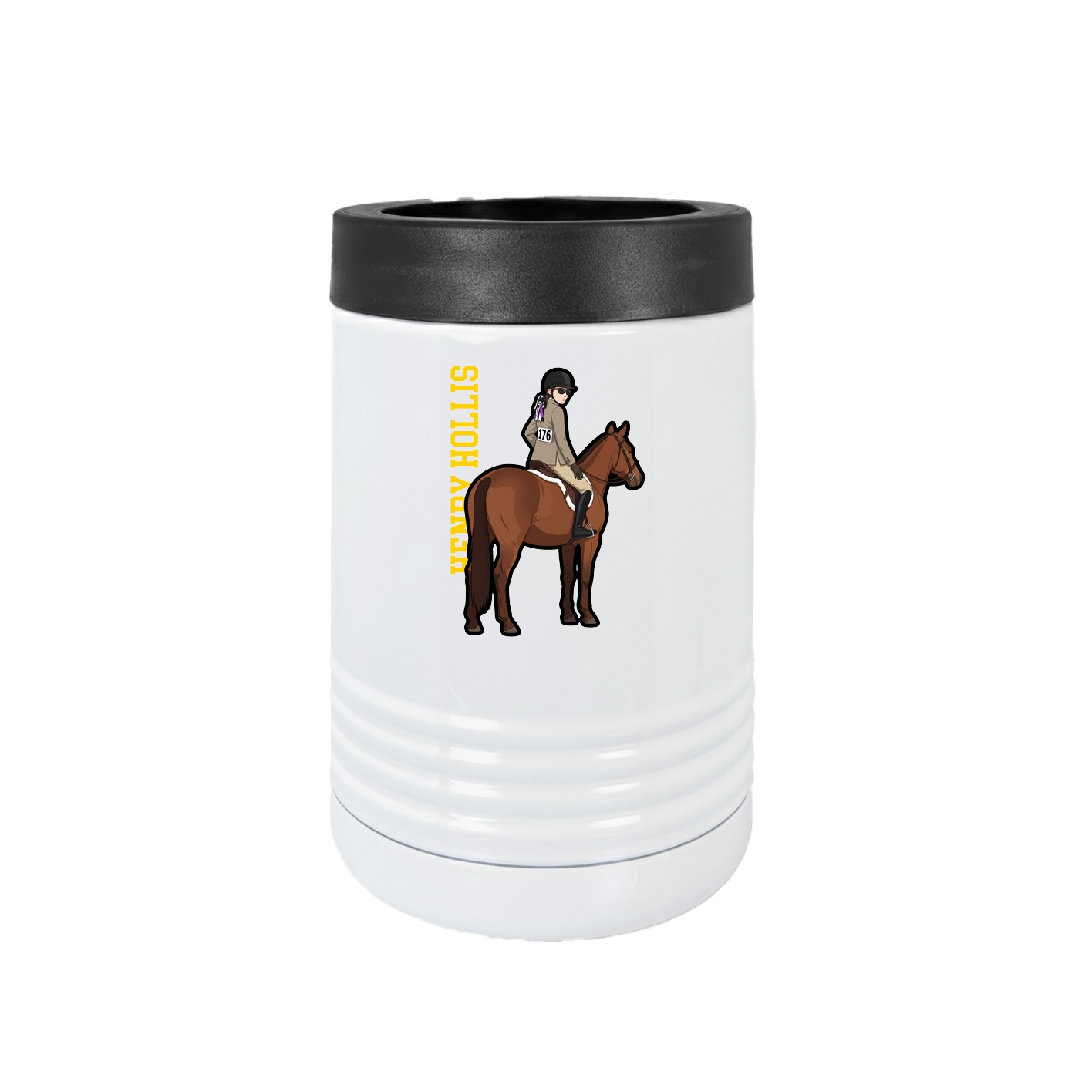 Beverage Holder — Name Vertical in White