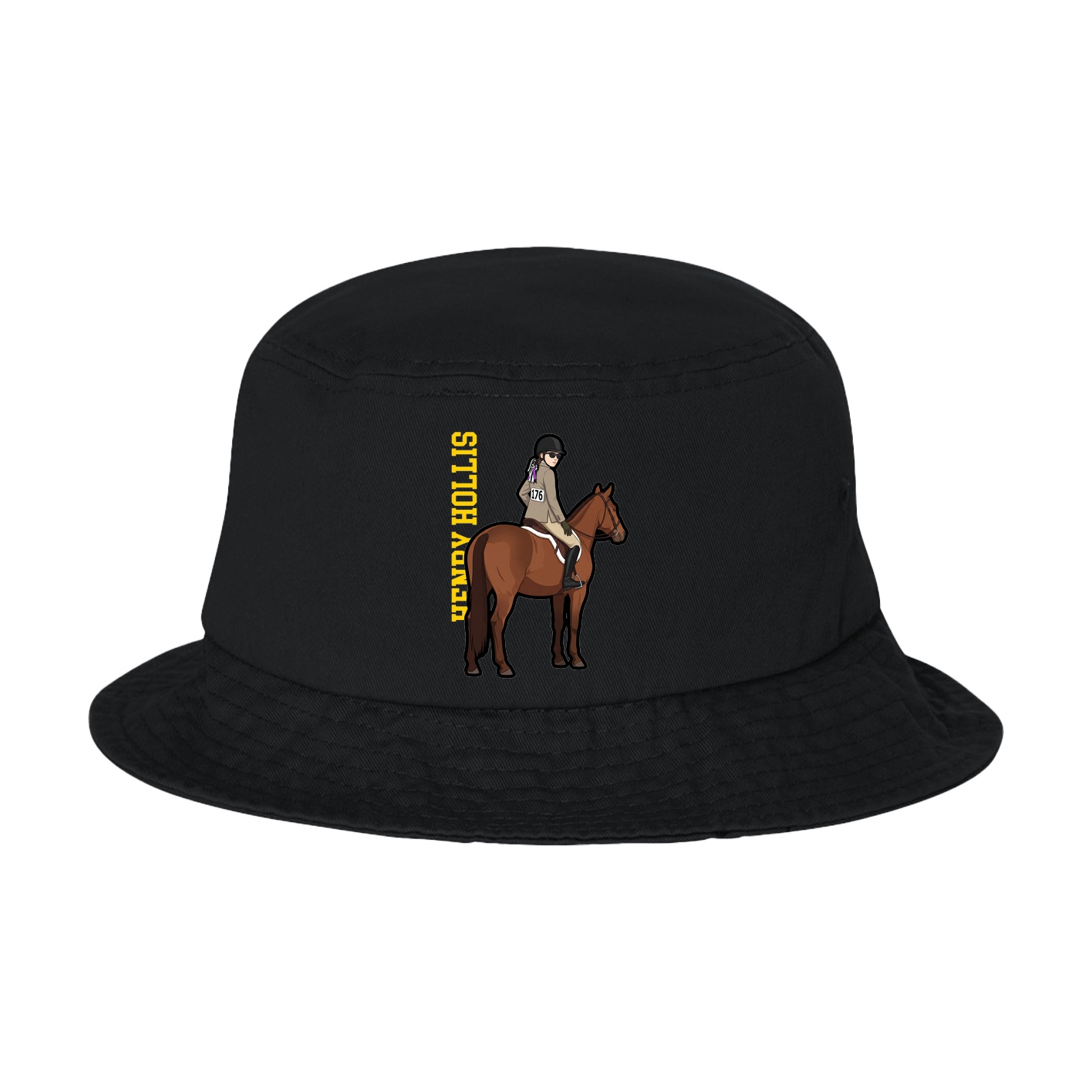 Bucket Cap — Name Vertical in Black