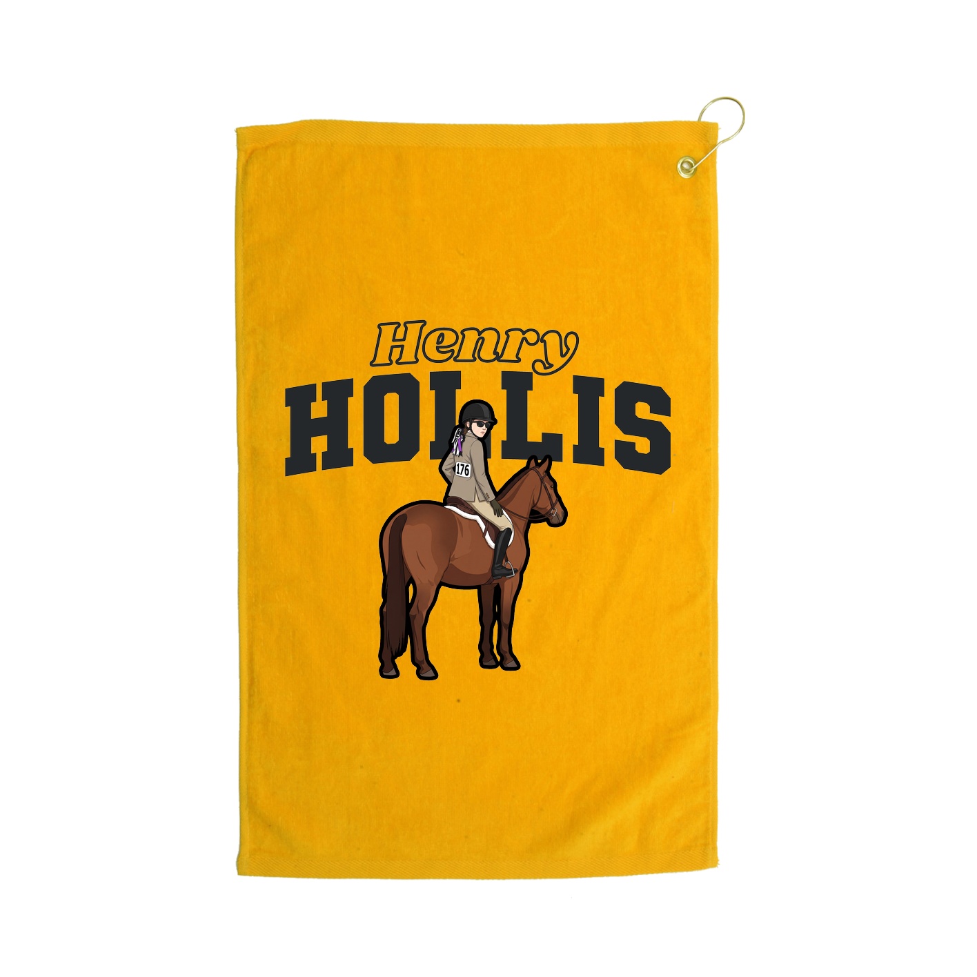 Golf Towel — Name Arch in Gold