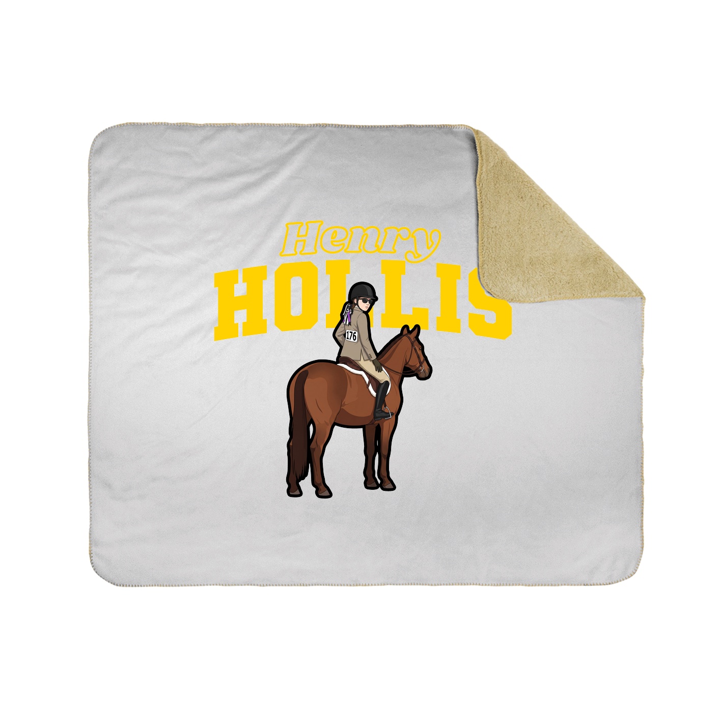 Throw Blanket — Name Arch in White