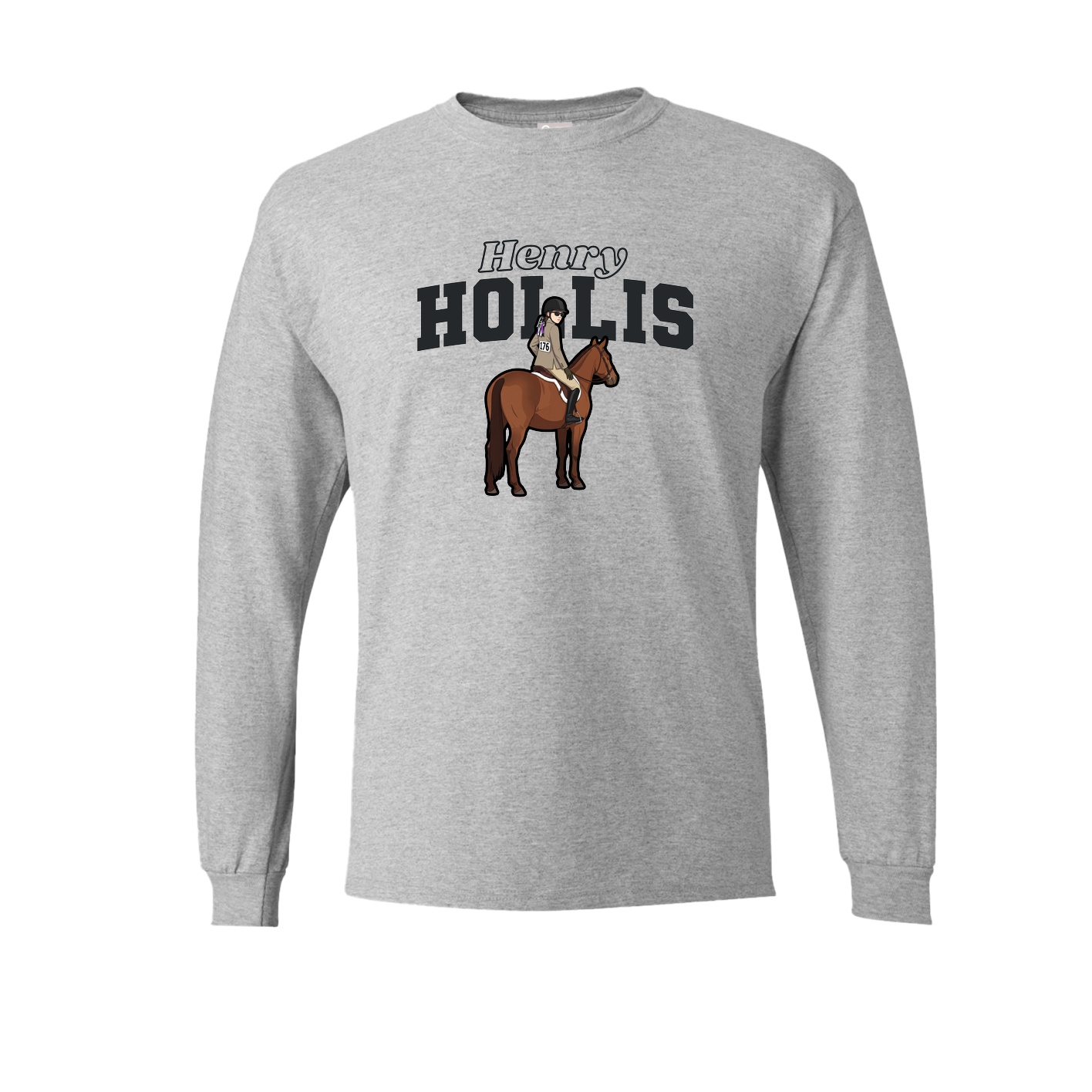 Long Sleeve Tee — Name Arch in Grey