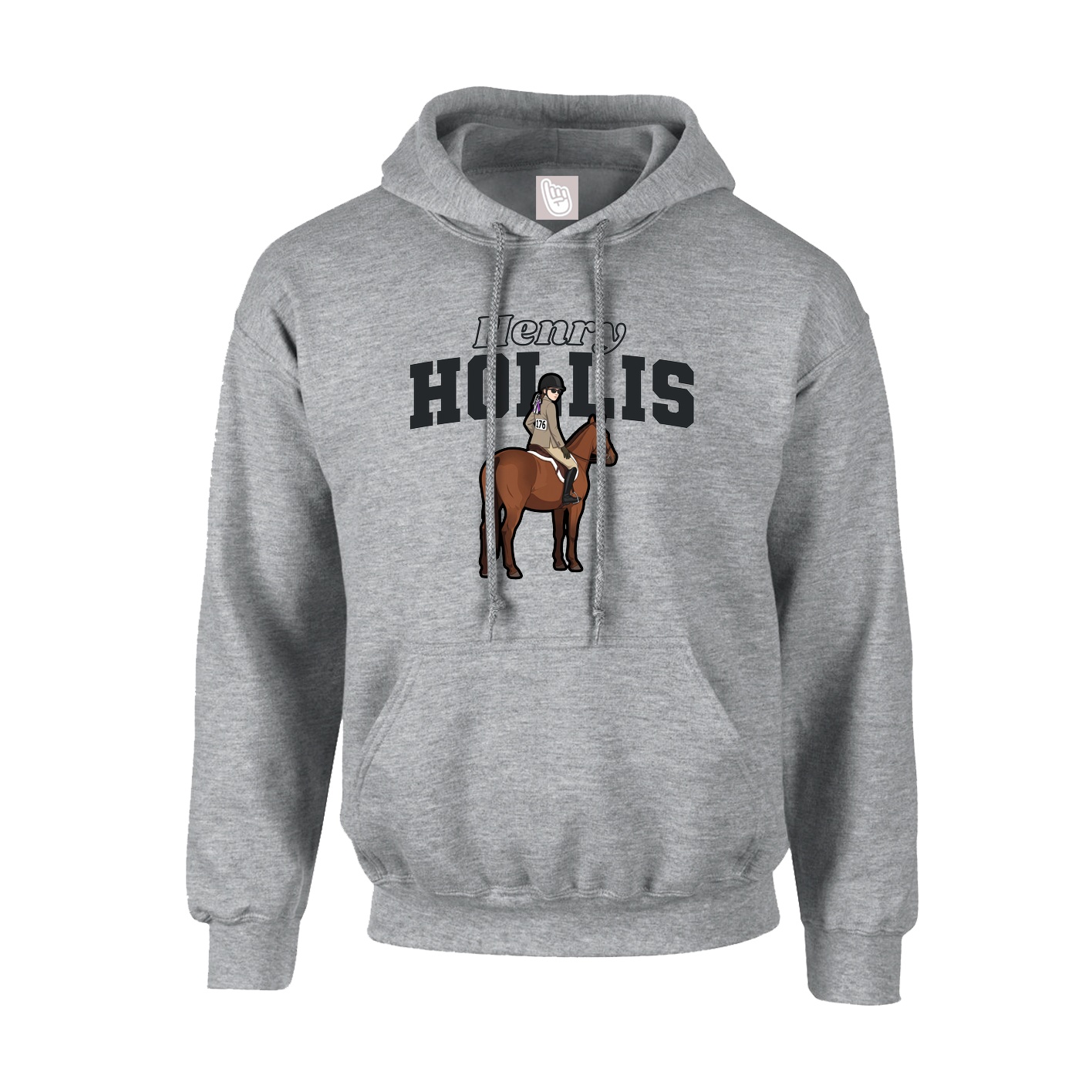 Hoodie — Name Arch in Grey