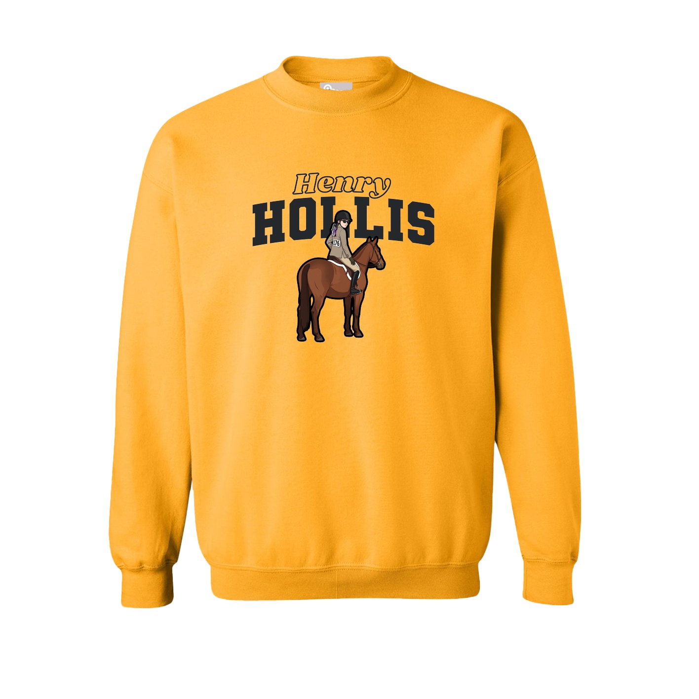 Fleece Crew — Name Arch in Gold