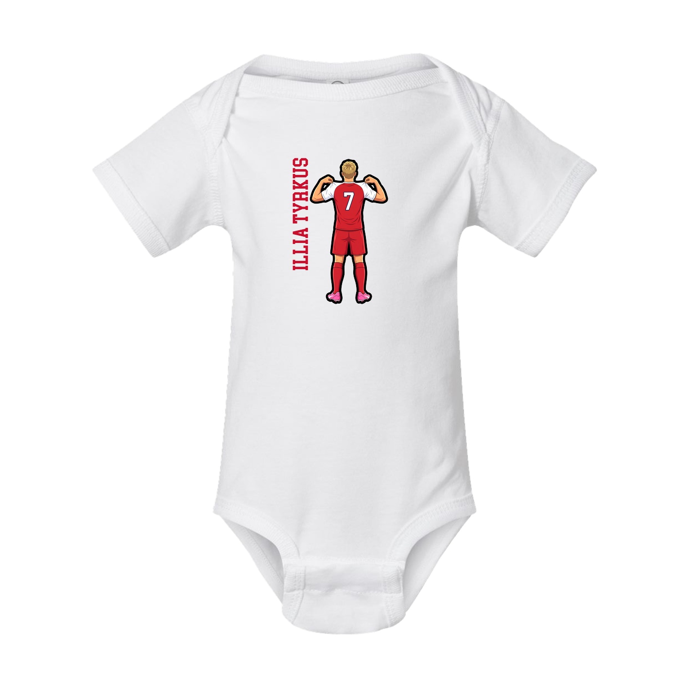 Baby Onesie — Name Vertical in White