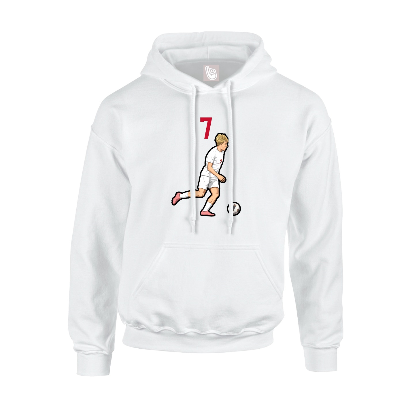 Youth Hoodie — Number Top in White