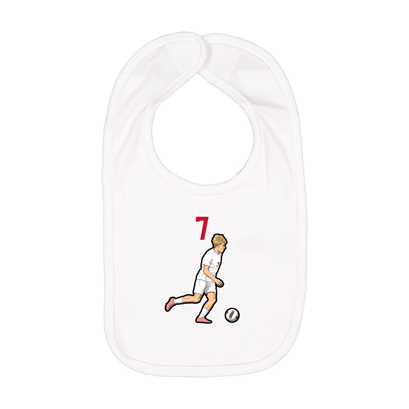 Infant Bib — Number Top in White