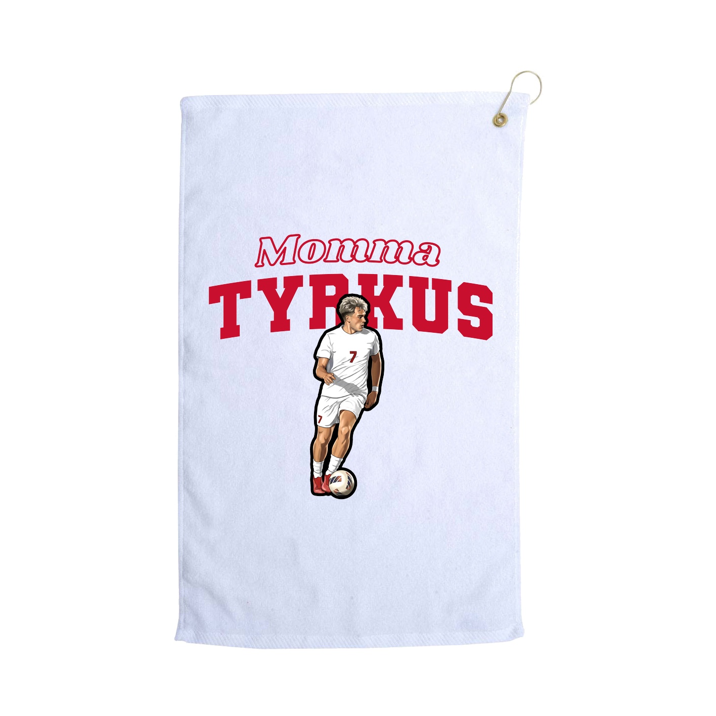Golf Towel — Mothers Day Block in White