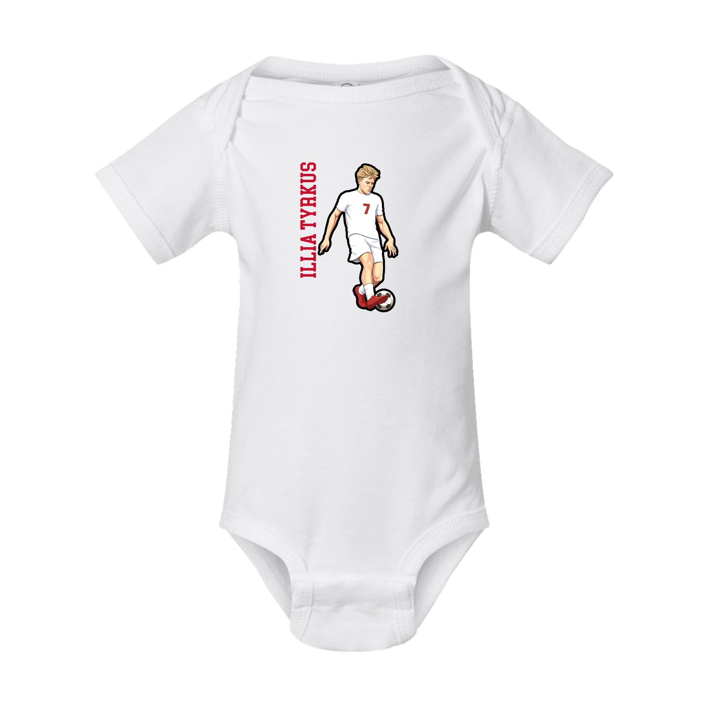 Baby Onesie — Name Vertical in White