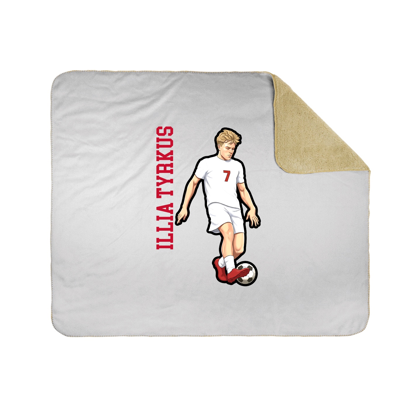 Throw Blanket — Name Vertical in White
