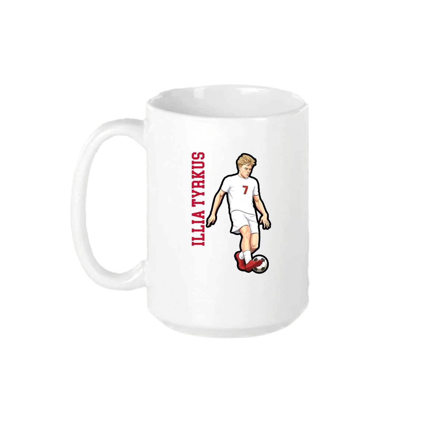 15oz Coffee Mug — Name Vertical in White