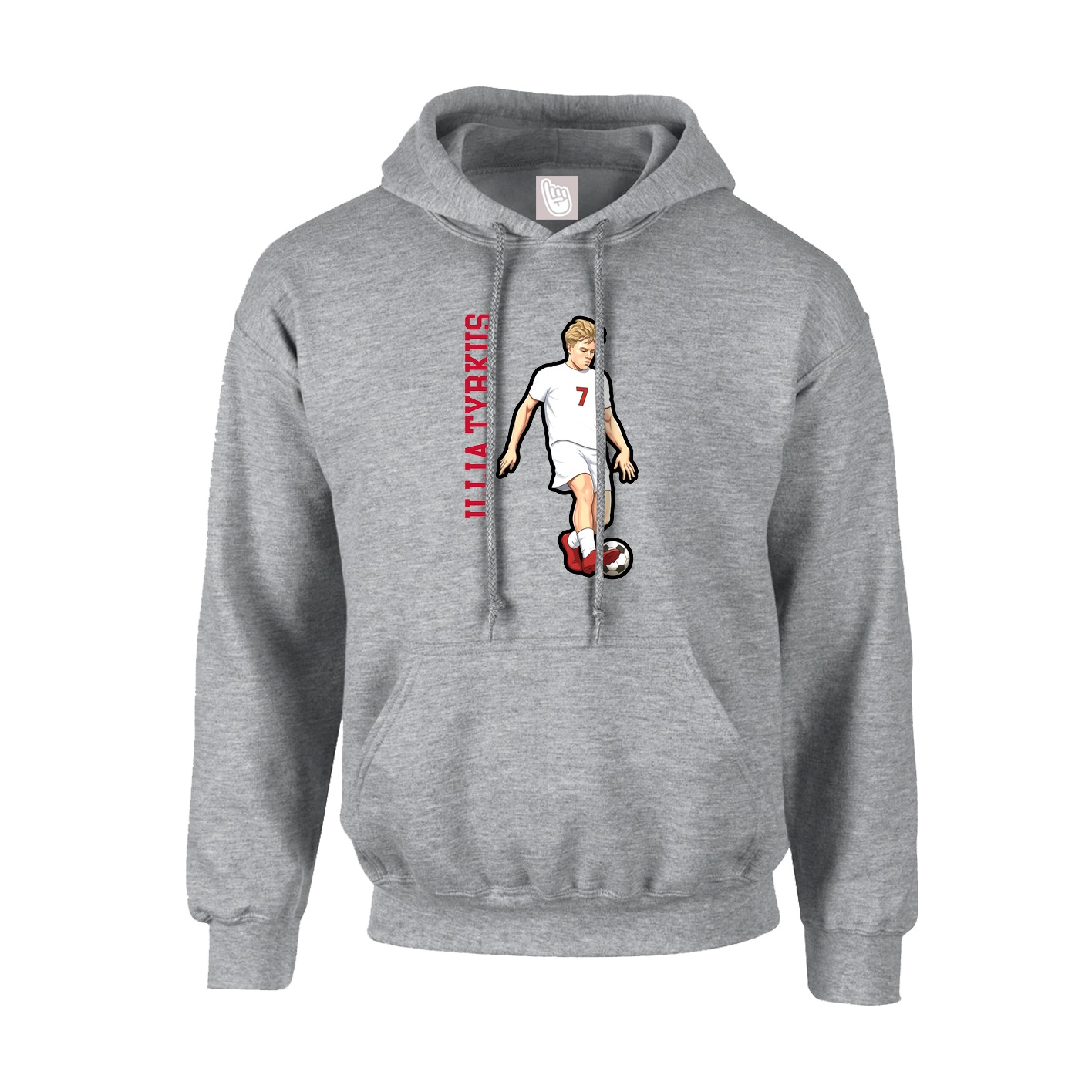 Youth Hoodie — Name Vertical in Grey