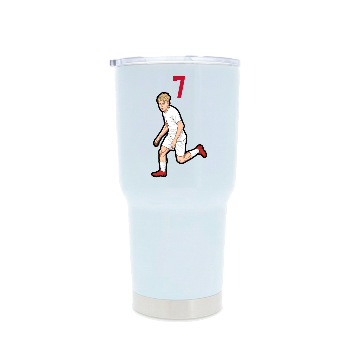 30oz Stainless Steel Tumbler — Number Top in White