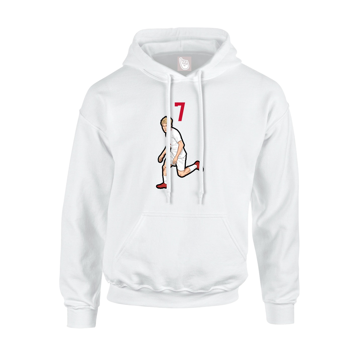 Youth Hoodie — Number Top in White