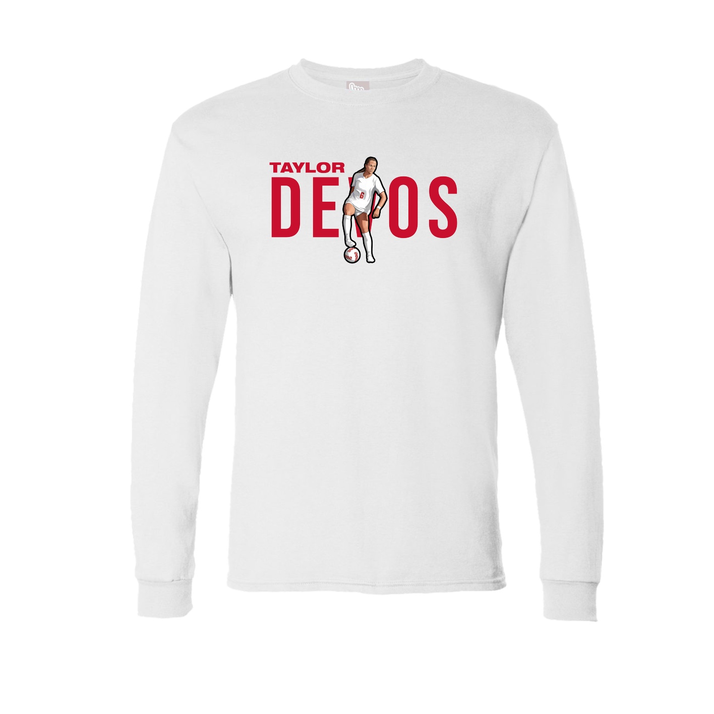 Long Sleeve Tee — Player Name in White