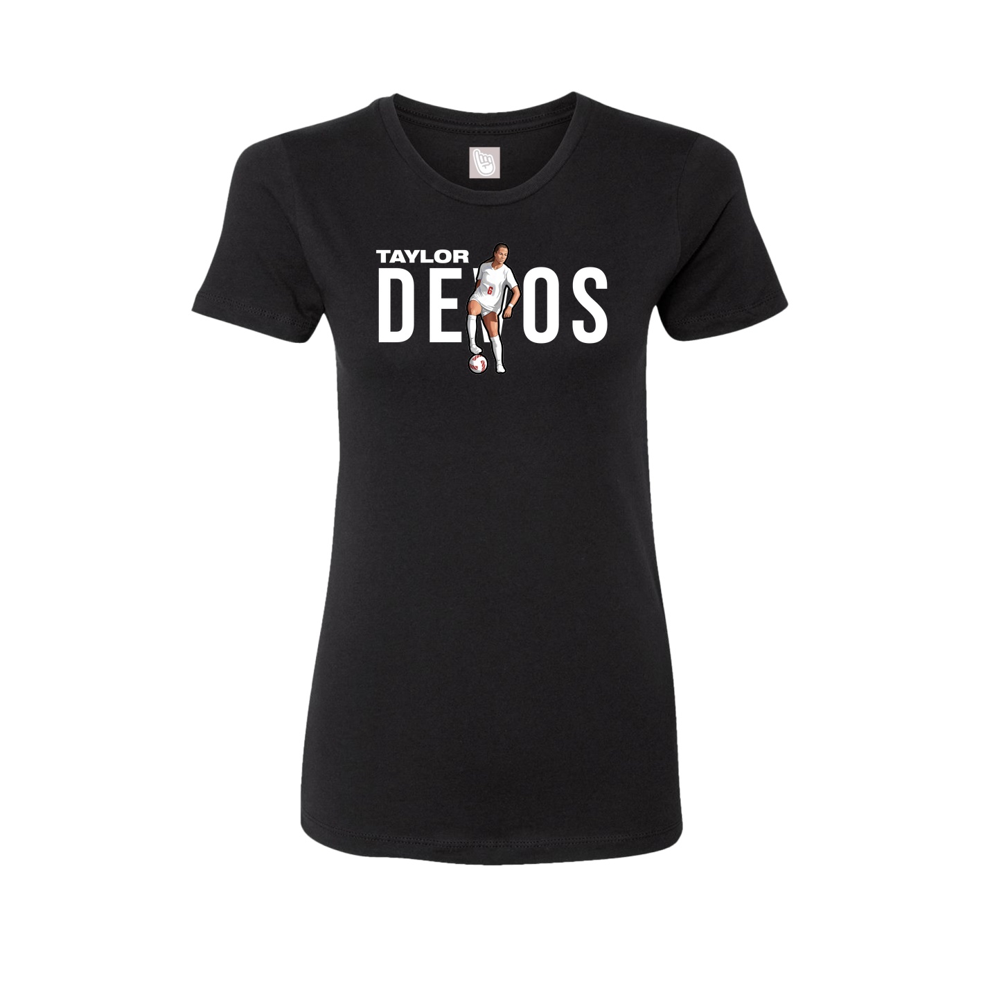 Fitted Women's Tee — Player Name in Black