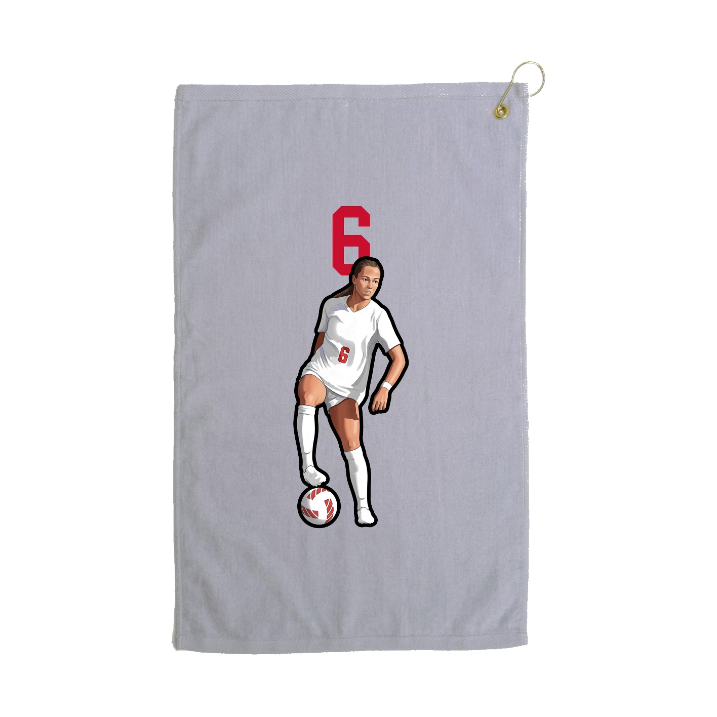 Golf Towel — Number Top in Grey