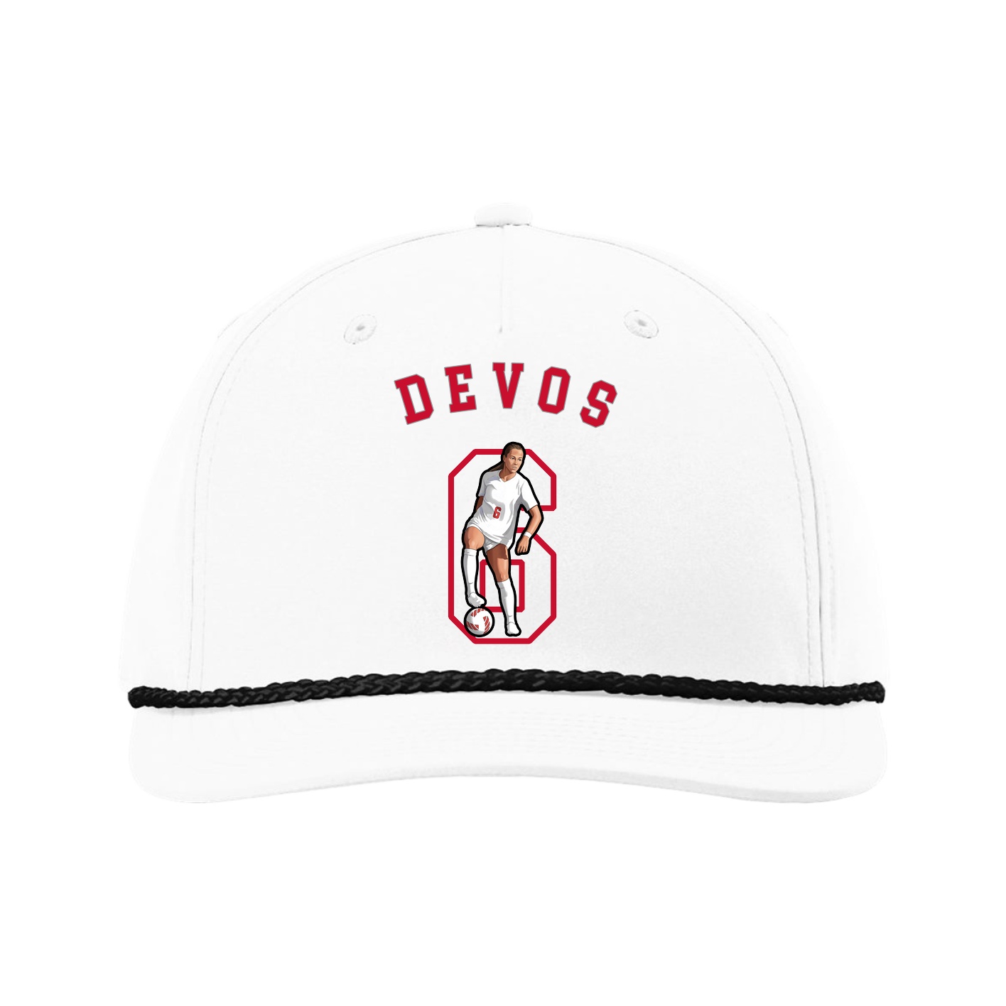 Five-Panel Classic Rope Cap — Shirsey Arch in White