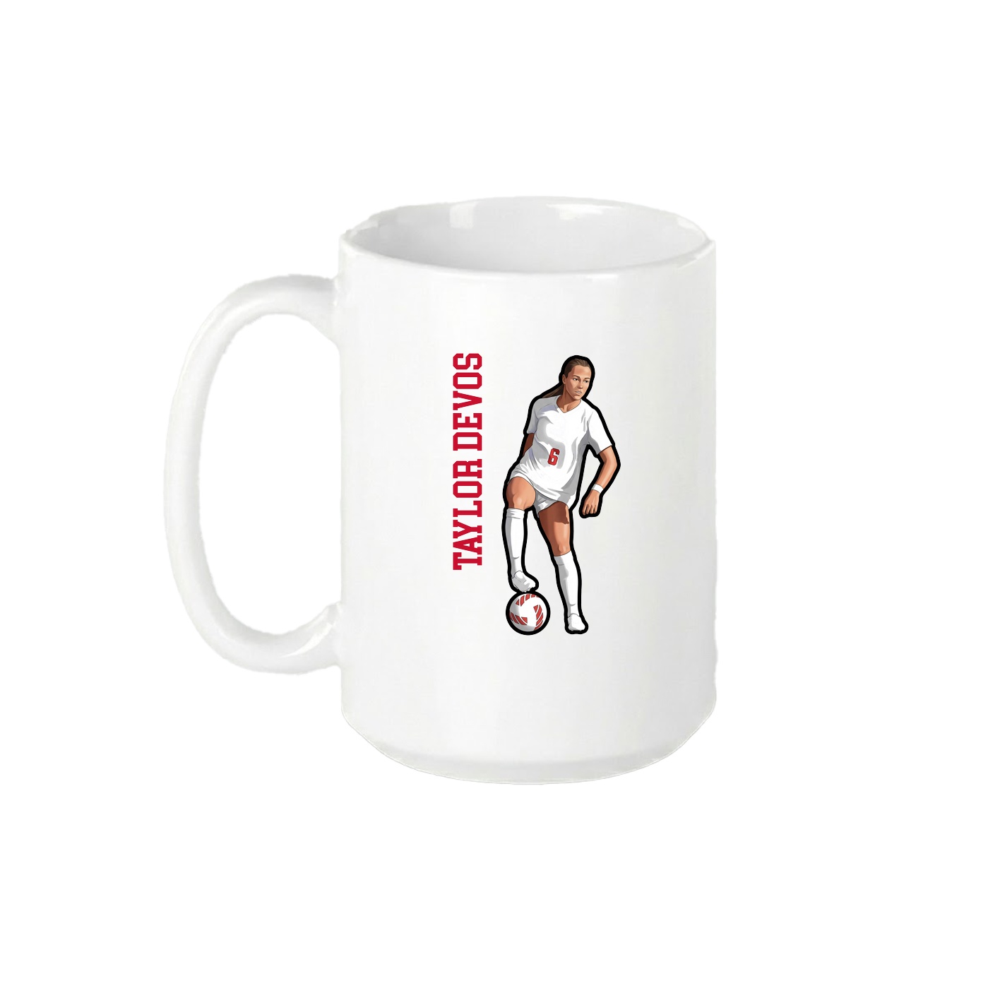 15oz Coffee Mug — Name Vertical in White