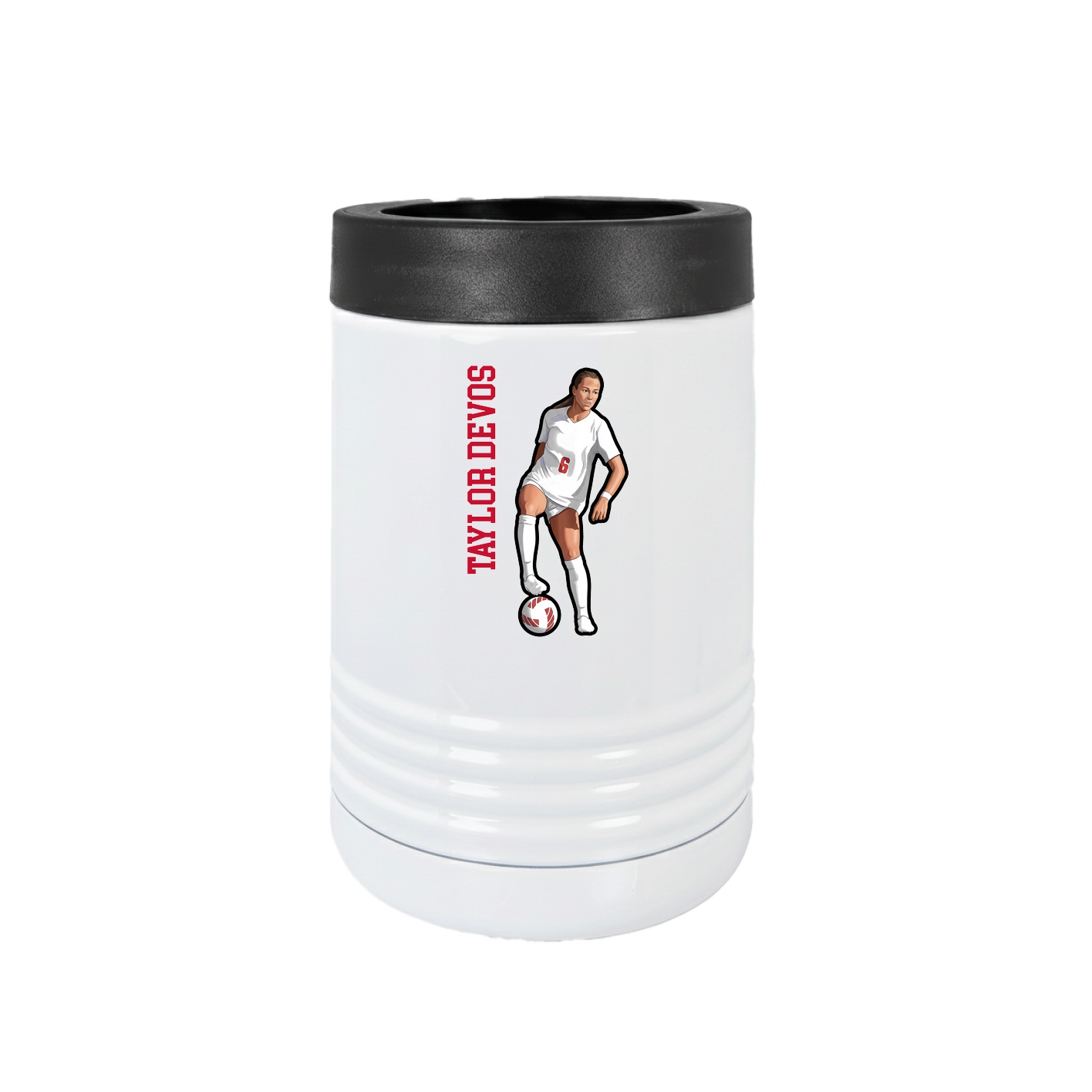 Beverage Holder — Name Vertical in White