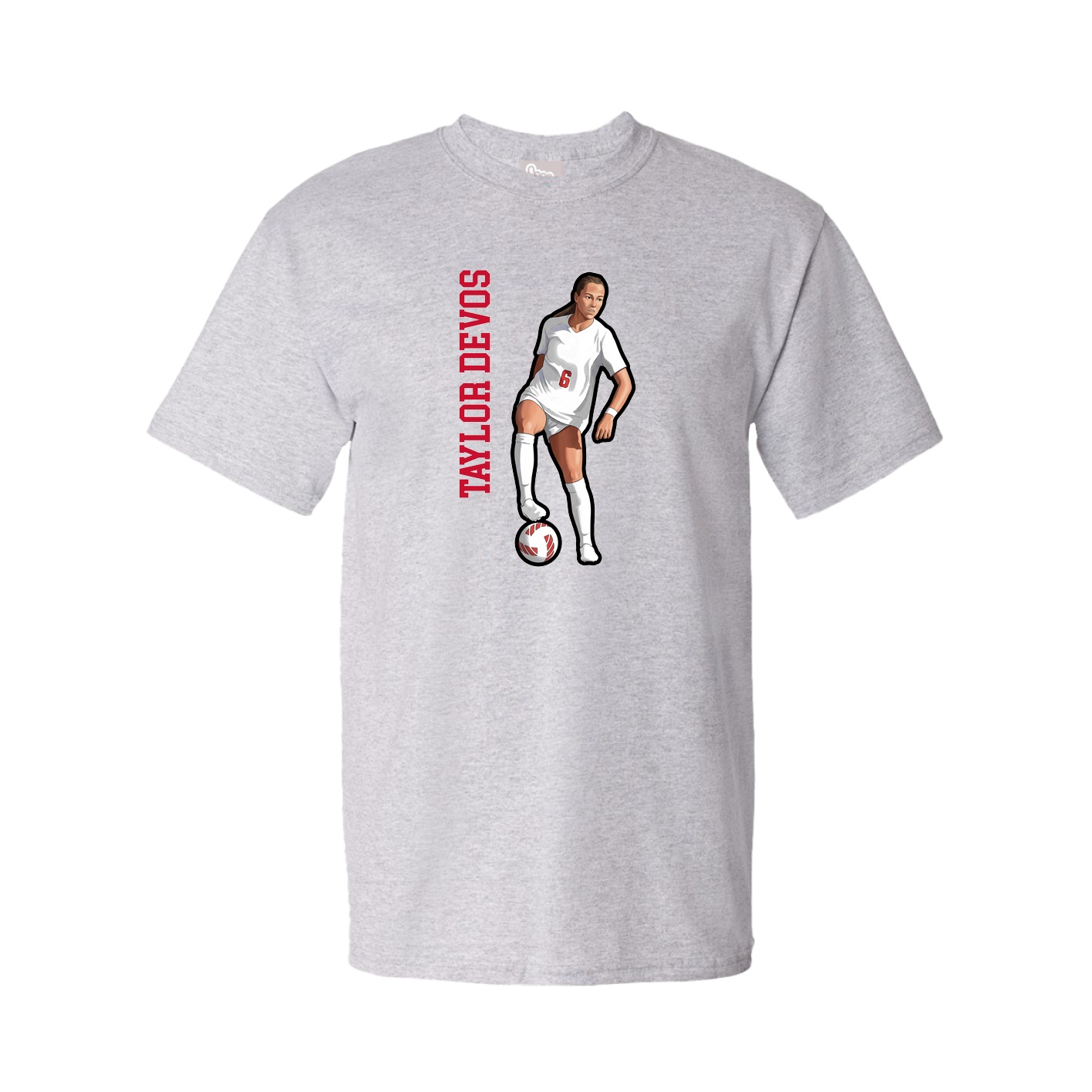 Youth Tee — Name Vertical in Grey