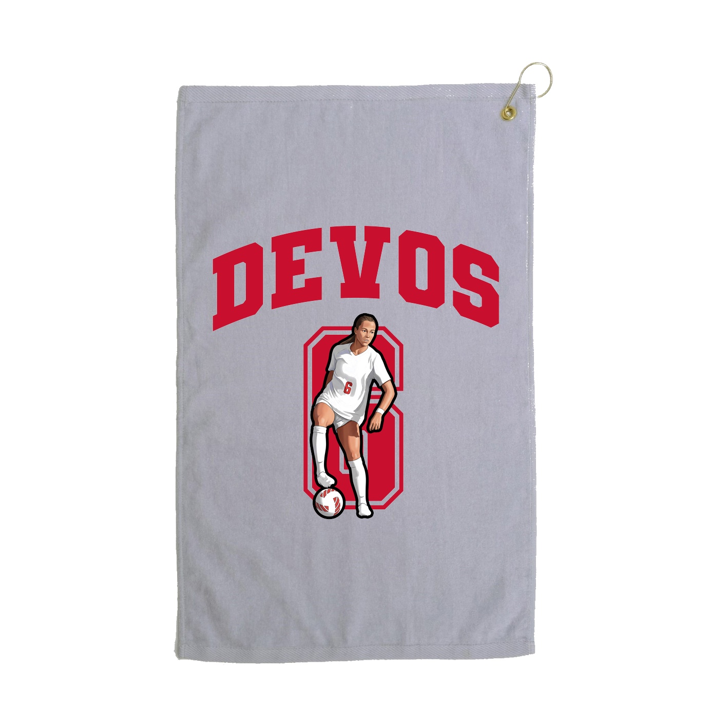 Golf Towel — Number in Grey