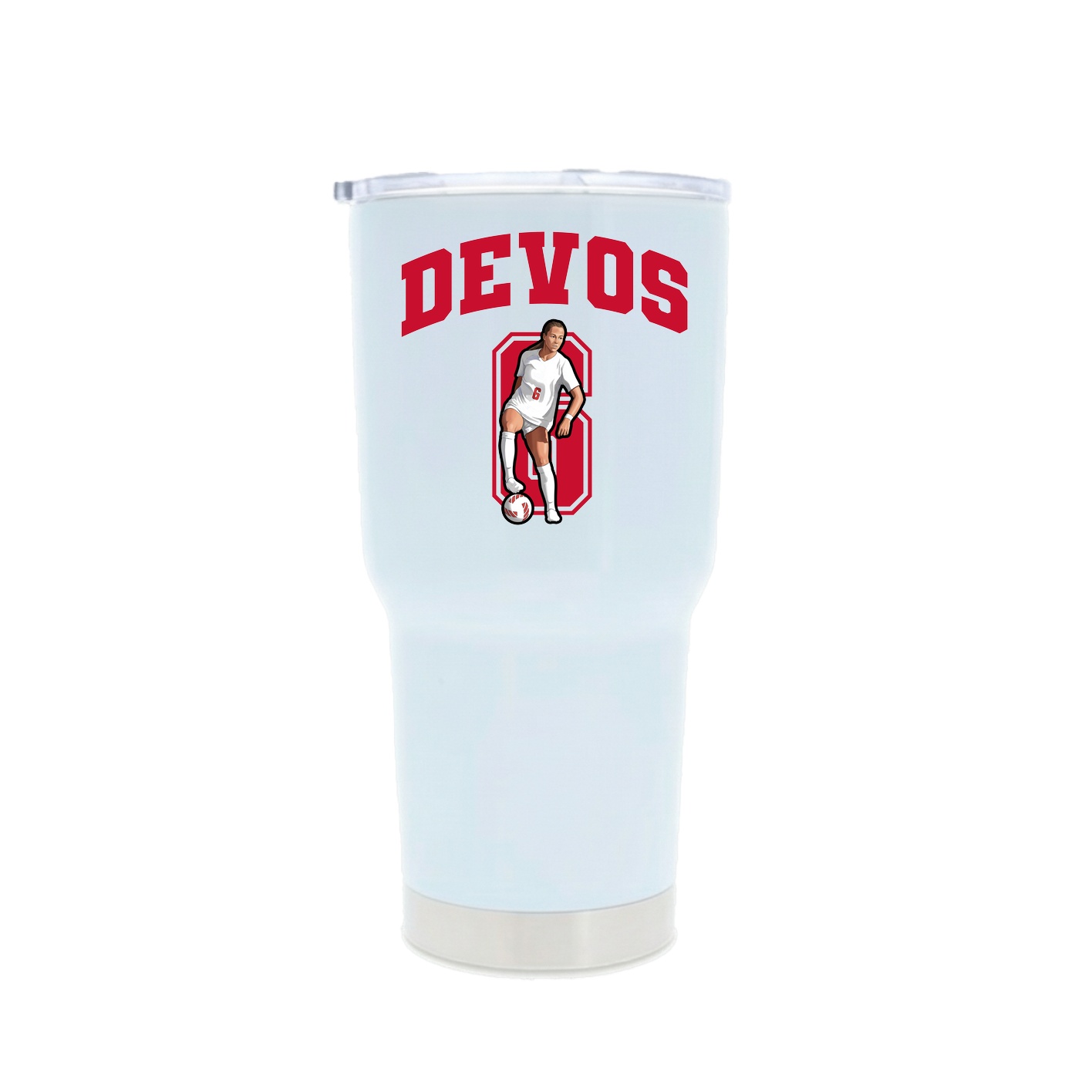 30oz Stainless Steel Tumbler — Number in White