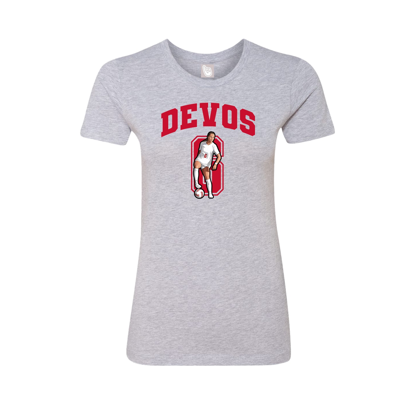 Fitted Women's Tee — Number in Grey