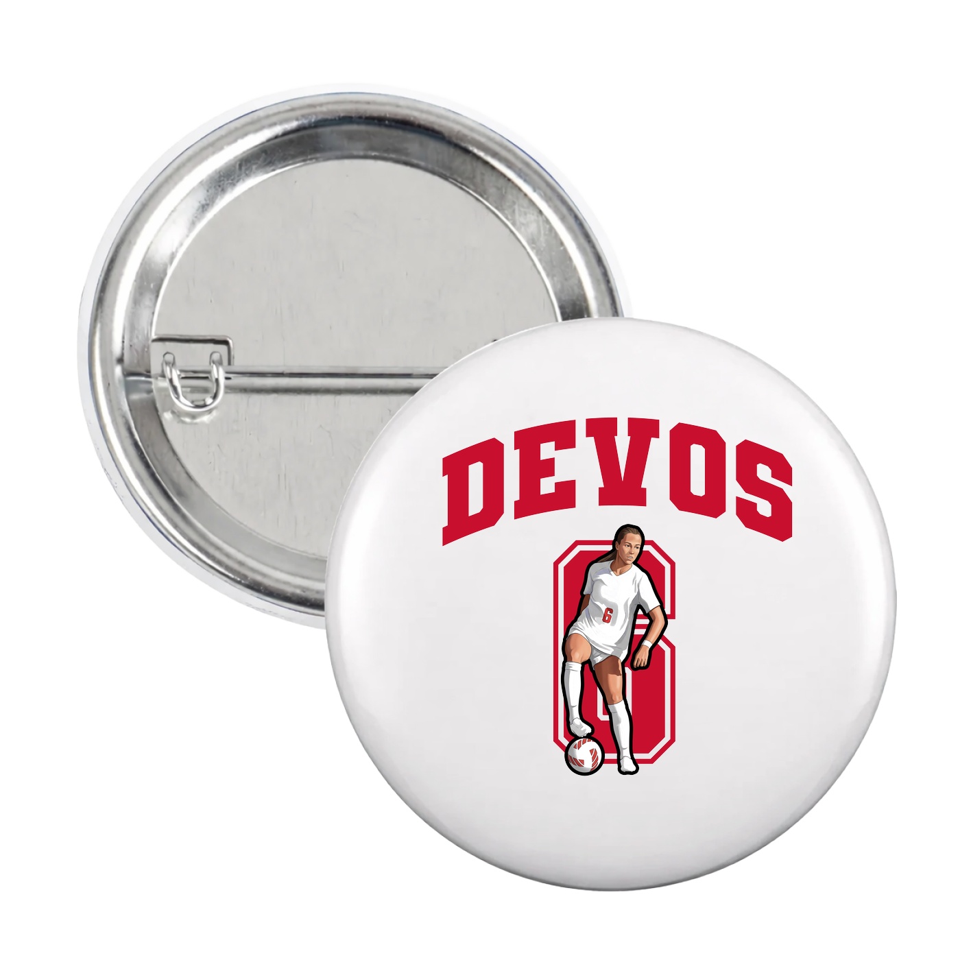 Game Day Button — Number in White