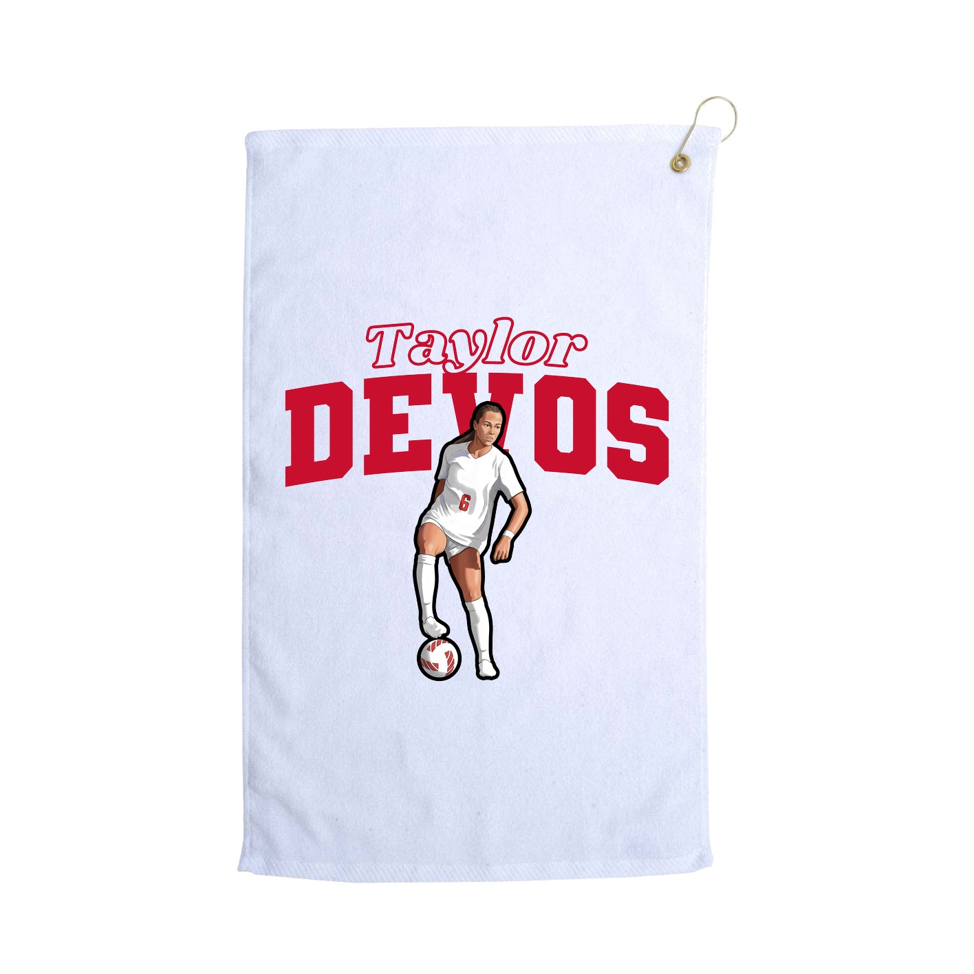 Golf Towel — Name Arch in White