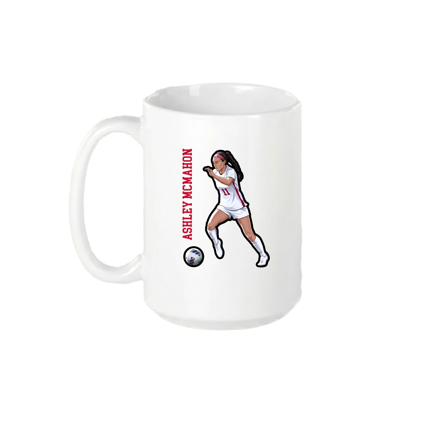 15oz Coffee Mug — Name Vertical in White