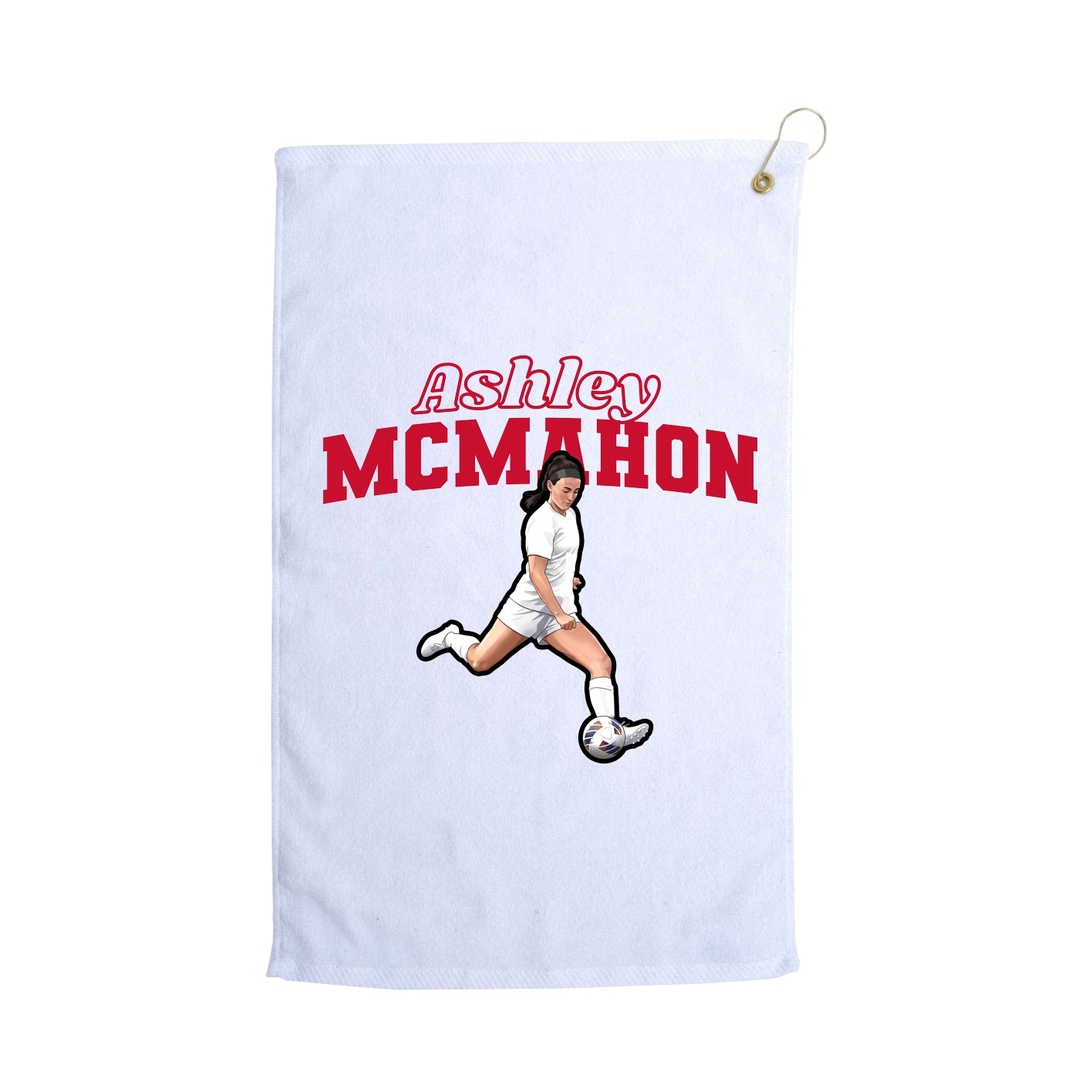 Golf Towel — Name Arch in White