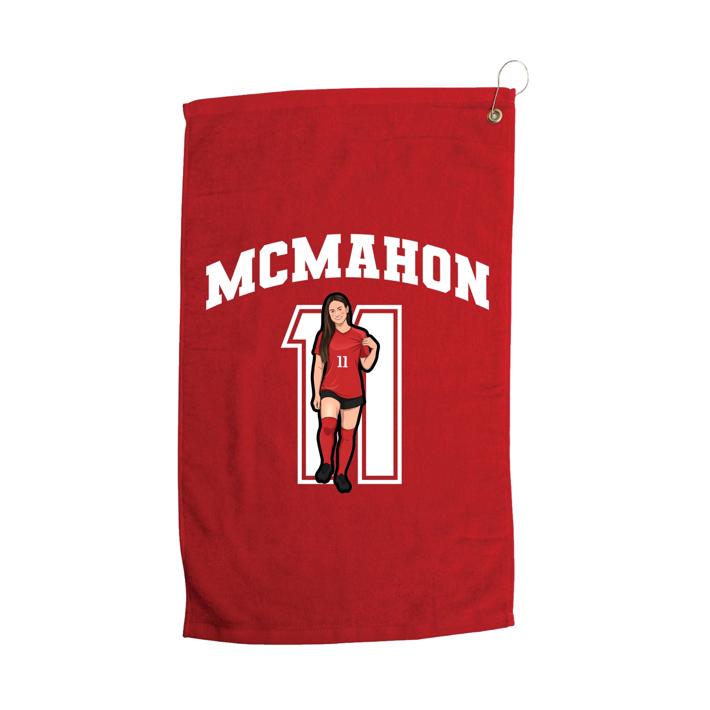 Golf Towel — Number in Red