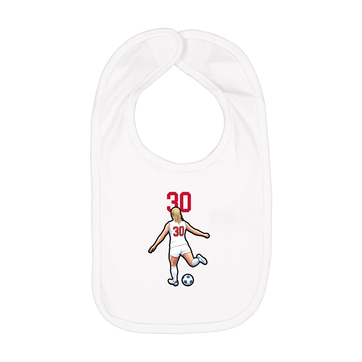 Infant Bib — Number Top in White