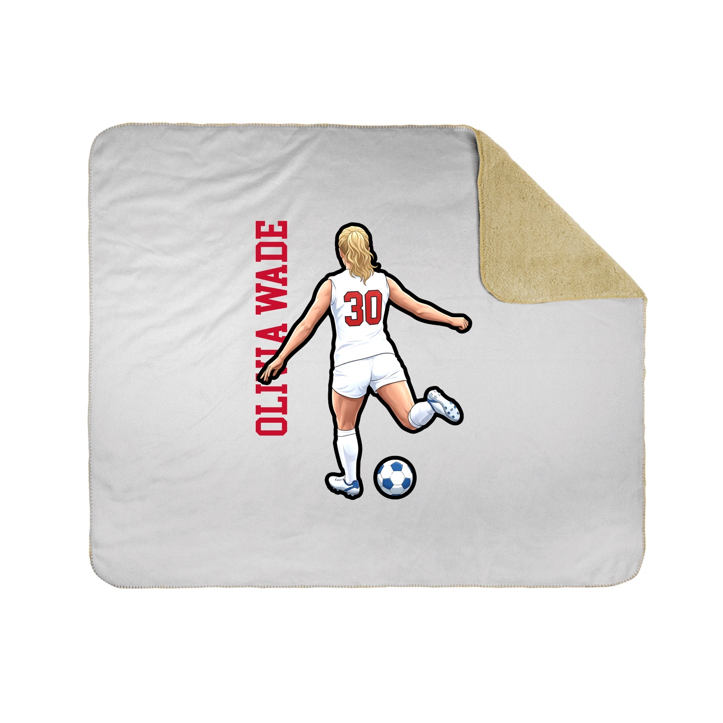 Throw Blanket — Name Vertical in White
