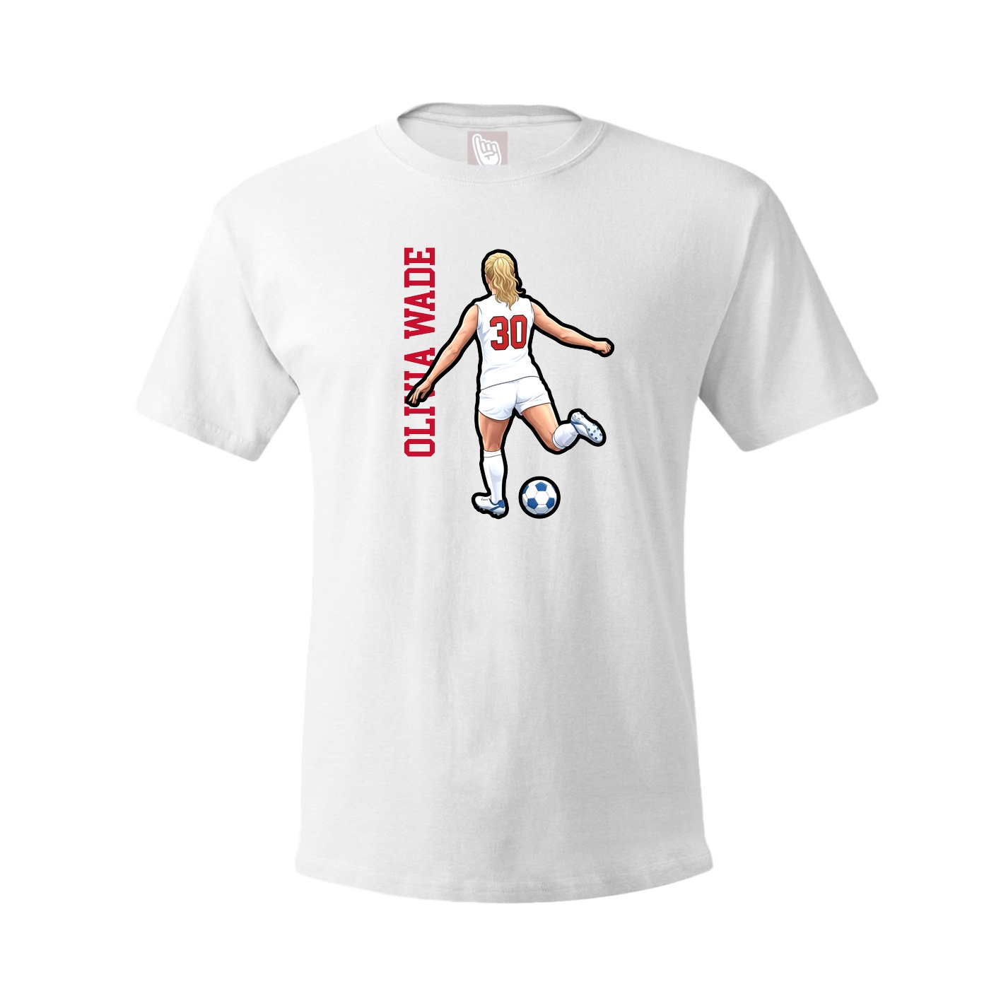Youth Tee — Name Vertical in White