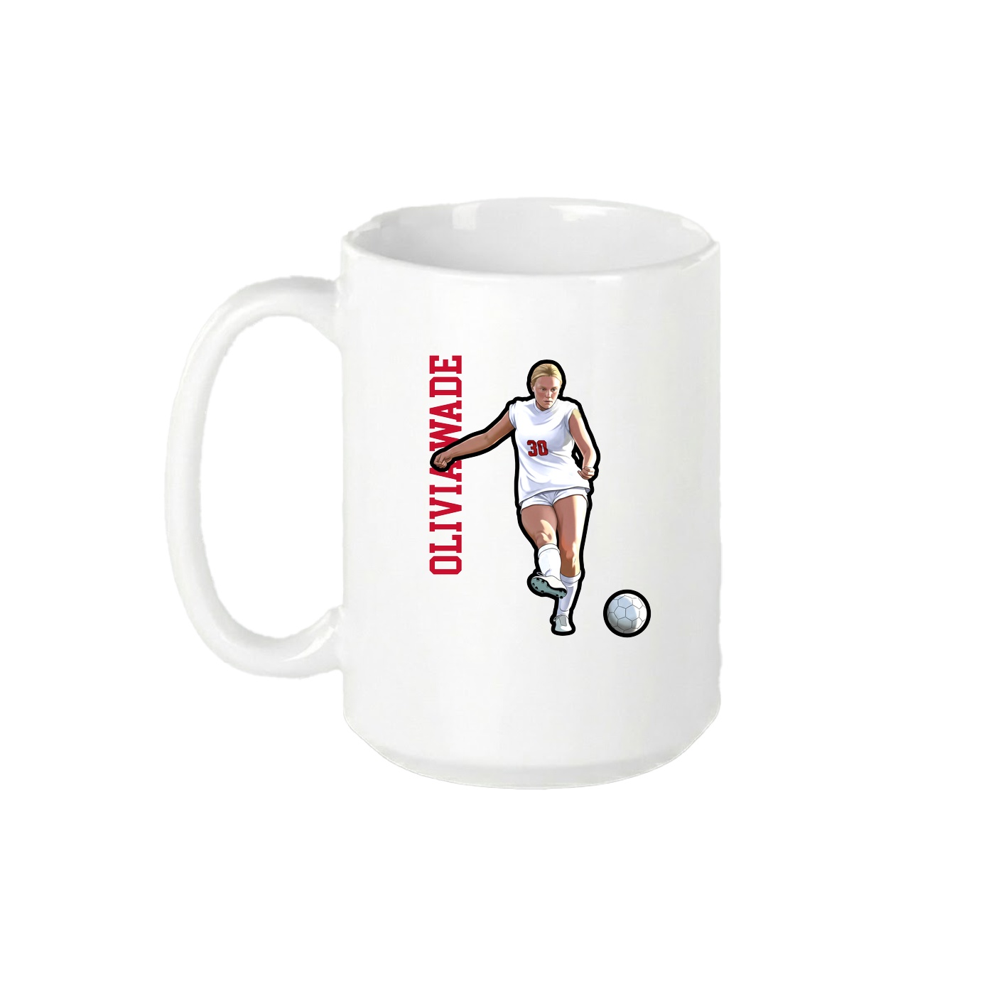 15oz Coffee Mug — Name Vertical in White