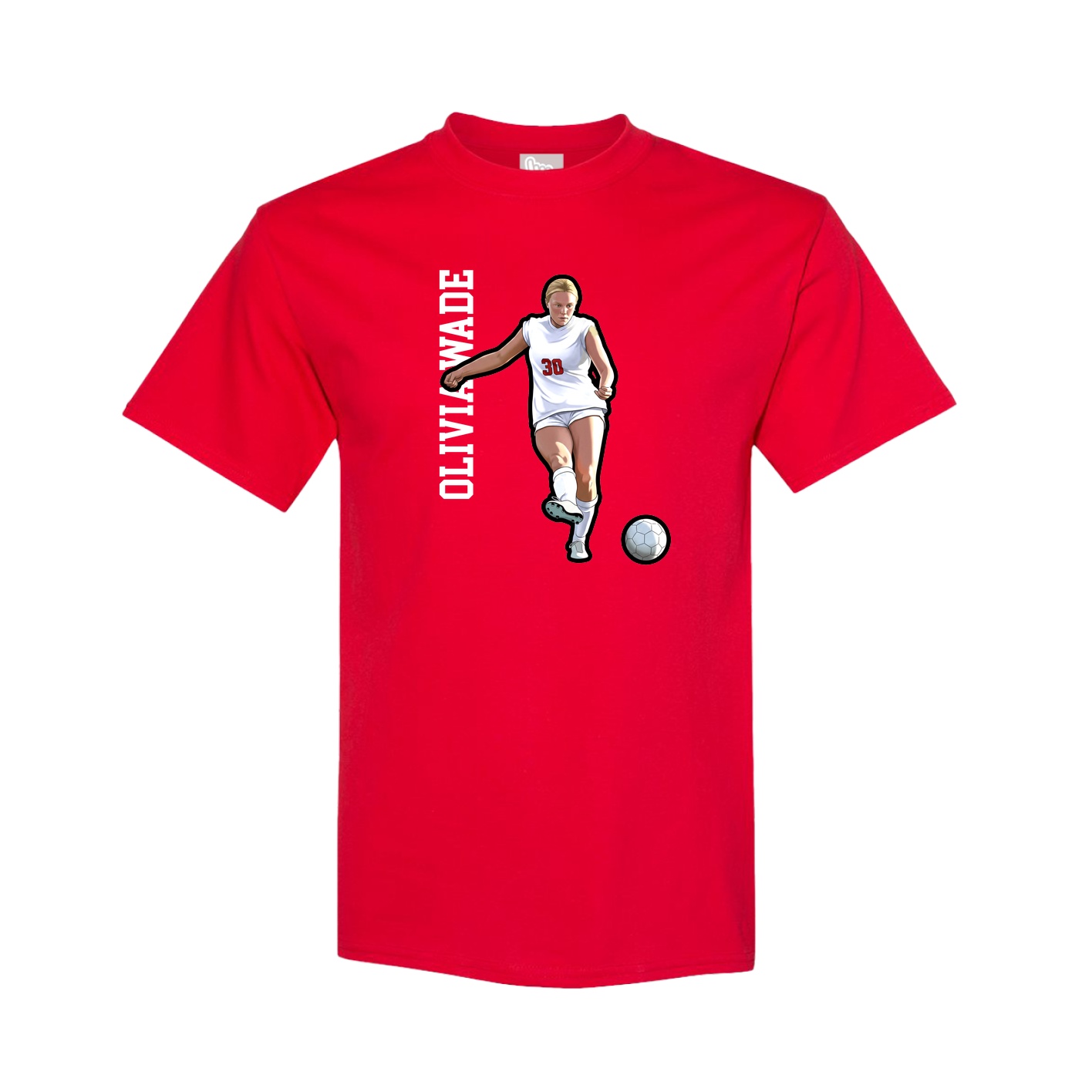 Tee — Name Vertical in Red